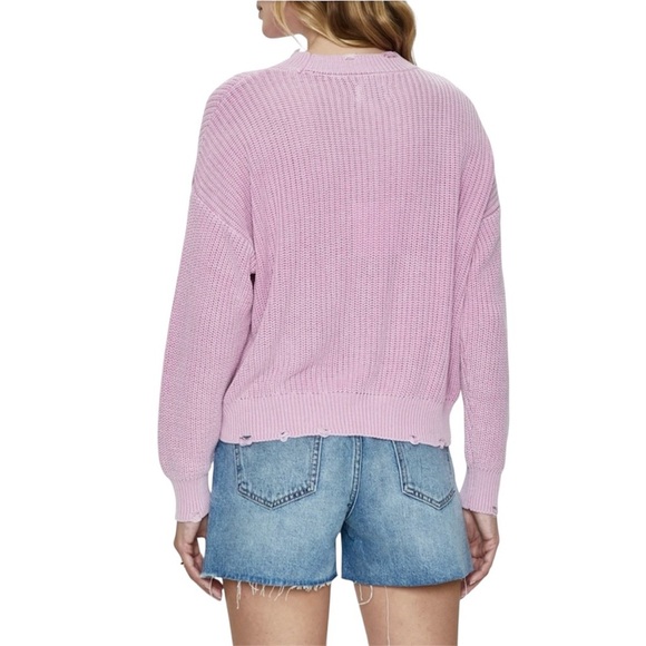 Pistola Eva Distressed Cotton Shaker Stitch Crewneck Sweater Size XL - Picture 4 of 13